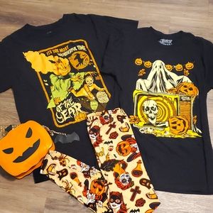 Halloween bundle Terror Threads graphic t-shirts leggings and pumpkin purse